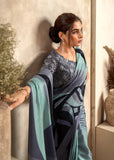 Mint Green Designer Crepe Silk Saree