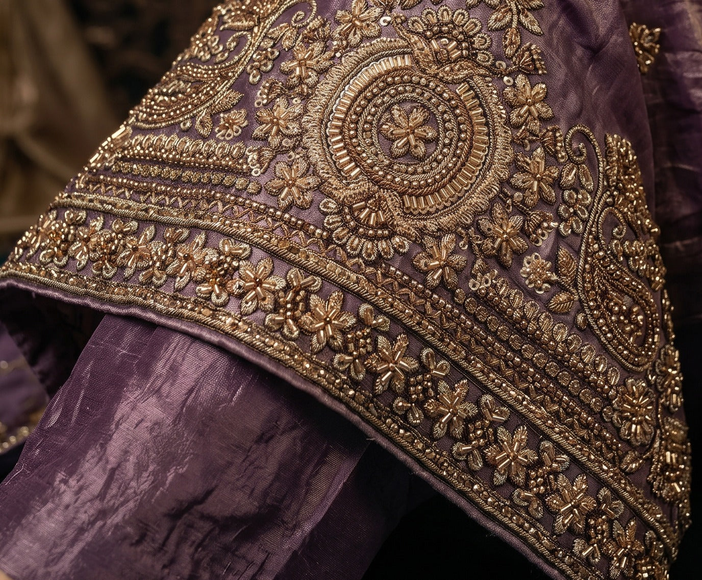 Lavender Embroidered Designer Palazzo Set