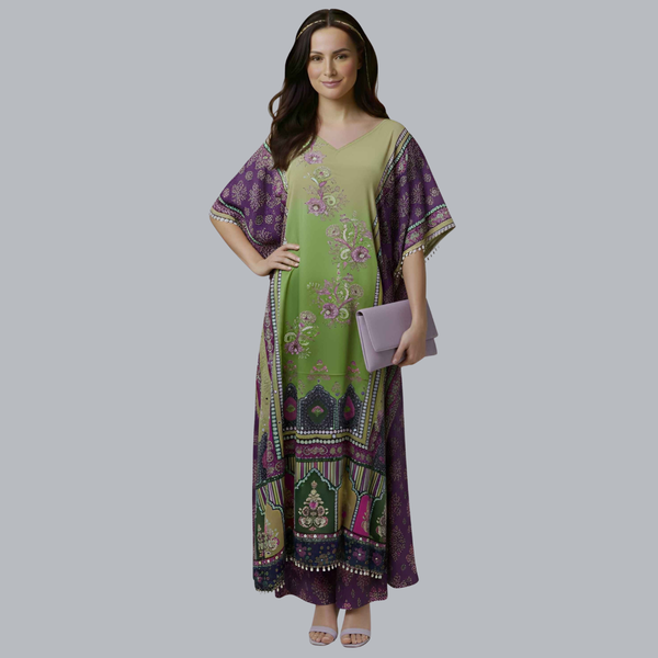 Elegant Olive Green Designer Kaftan Suit Set