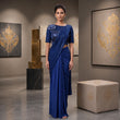 Royal Blue Lycra Ready-to-Wear Party Saree