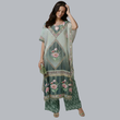 Elegant Sage Green Designer Kaftan Suit Set