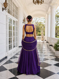 Purple Vichitra Silk Designer Lehenga Choli with Net Dupatta