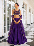 Purple Vichitra Silk Designer Lehenga Choli with Net Dupatta
