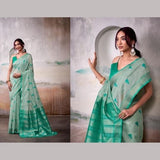 Elegant Aqua Green Modal Cotton Silk Saree with Zari Border