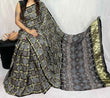 Black Circular Motif Modal Silk Gharchola Saree with Ajrakh Print