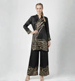 Elegant Black Formal Satin Silk Coord Set for Women