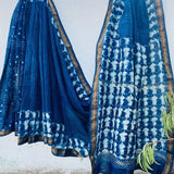 Elegant Blue Maheshwari Silk Saree – Handloom Ethnic Wear