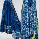Elegant Blue Maheshwari Silk Saree – Traditional Handloom Cotton Silk