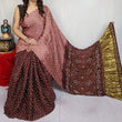 Brown Light/Dark Modal Silk Bandhni Saree with Blouse