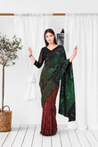 Multicolour Satin Silk Ready to Wear Designer Saree