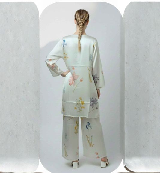 Ivory Floral Office Wear Coord Set
