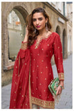 Maroon Real Chinon Sharara Suit