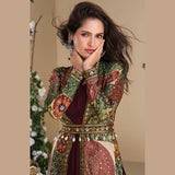 Multicolor Premium Georgette Indo Western Dress with Silk Shrug
