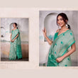 Aqua Green Modal Cotton Silk Saree with Weaving Zari Border