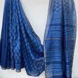 Elegant Blue Handloom Chanderi Silk Saree with Blouse Piece