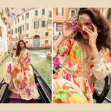 Premium Floral Chinon Silk Anarkali Gown