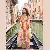 Premium Floral Chinon Silk Anarkali Gown with Dupatta