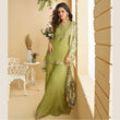 Designer Green Chinon Silk Sharara Suit with Dupatta – Partywear