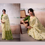 Elegant Light Green Modal Cotton Saree with Zari Border & Pallu