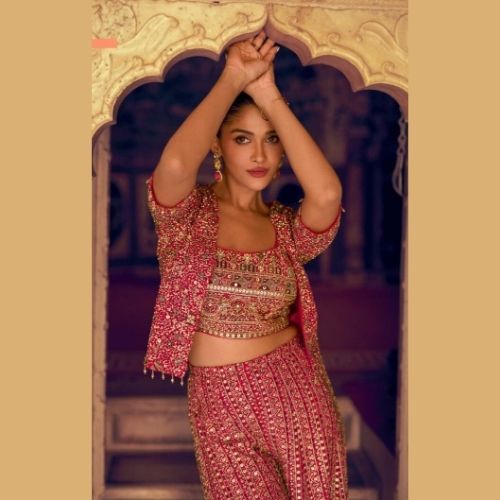 Elegant Maroon Indo Western Cocktail Dress