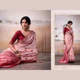 Pink Modal Cotton Saree with Zari Border – Party Wear & Festive Look