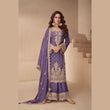 Purple Designer Palazzo Suit Party Wear with Real Chinon Dupatta
