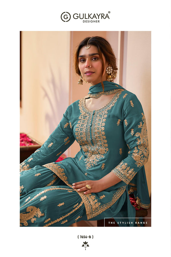 Luxury Embroidered Sharara Suit Set