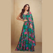 Stylish Green Floral Indo Western Dress for Women