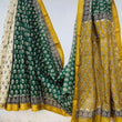 Elegant Green & Mustard Maheshwari Silk Saree – Handloom Pure Silk