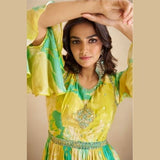 Real Chinon Digital Print Gown with Dupatta