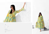 Pastel Yellow Printed Muslin Suit Set with Chinon Dupatta