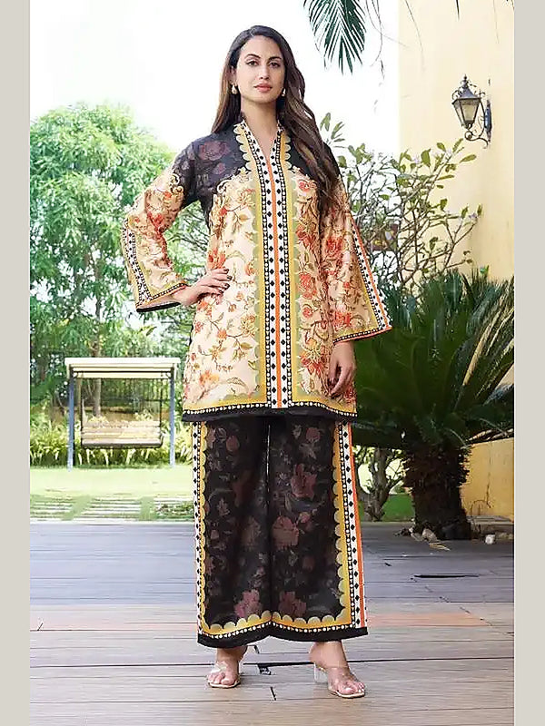 Elegant Satin Printed Coord Set for Women