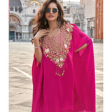 Designer Hot Pink Kaftan Coord Set for Women