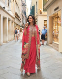 Indo-Western French Crepe Silk Jacket Dhoti Set