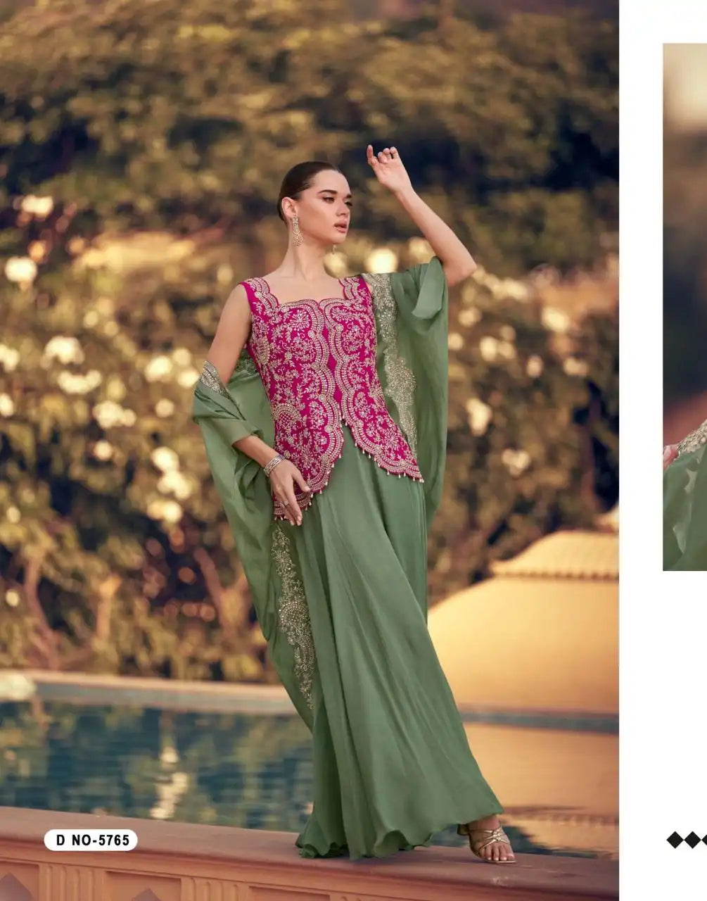 Indo Western Dress with Embroidered Jacket