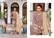 Mauve Brown Cotton Jacquard Embroidered Salwar Suit with Beige Dupatta - Traditional Elegance
