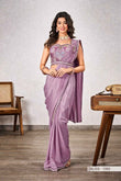 Sky Blue Shimmer Georgette Ready-to-Wear Saree