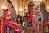 Royal Rust & Multicolor Heritage Print Polyester Viscose Silk Saree