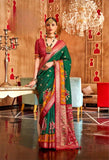 Green & Maroon Sigma Silk Saree with Patola Sambalpuri Pallu