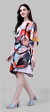 Multicolor Abstract Print Kaftan Dress – Short Party Wear