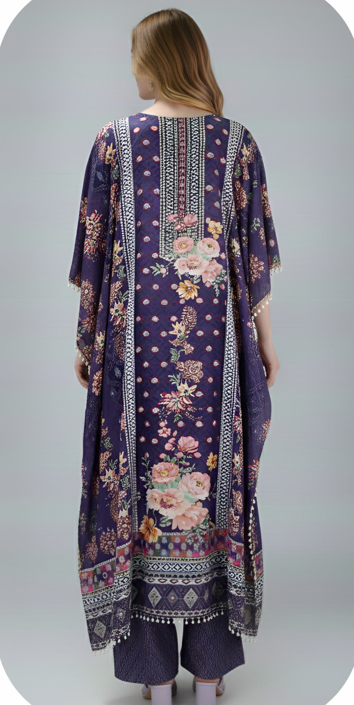 Elegant Purple Designer Kaftan Suit Set