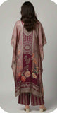 Wine Floral Designer Kaftan Suit Set for Women