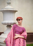 Blush Pink Linen Cotton Saree with Minakari Weaved Pallu