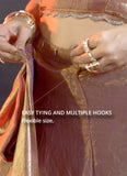 Rose Gold Metallic Satin Silk Saree with Diamond Border