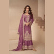 Mauve Wedding Wear Designer Palazzo Suit with Dupatta