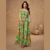 Designer Multicolor Indo Western Dress with Palazzo & Jacket