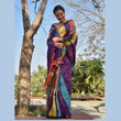 Vibrant Multicolour Khadi Cotton Saree – Handloom Stripes with Tassel Edge