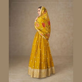 Mustard Yellow Party wear Gown with Dupatta