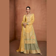 Designer Mustard Yellow Real Chinon Sharara Suit with Dupatta