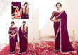 Wine Pure Crepe Silk Saree with Moti Handwork